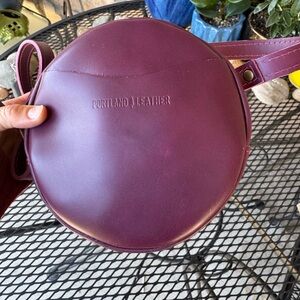 UNICORN RARE Portland Leather Goods LOLLIPOP Small circle crossbody in LOLLIPOP